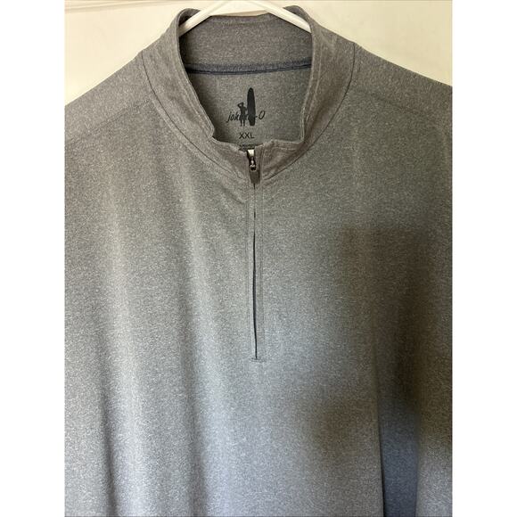 Johnnie-O Men's XXL Gray 1/4 Zip Long Sleeve Performance Shirt Polyester Spandex - Picture 3 of 9